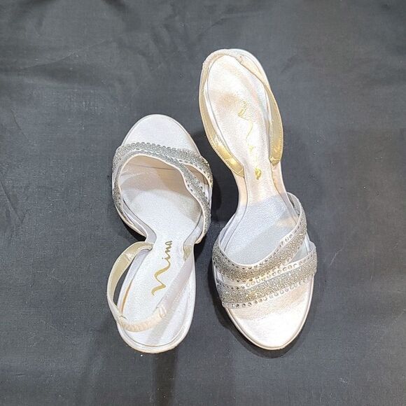NINA GETAWAY SEQUIM EMBROIDERY LUSTER WOMEN'S HEELS SANDAL R3 - Picture 4 of 14